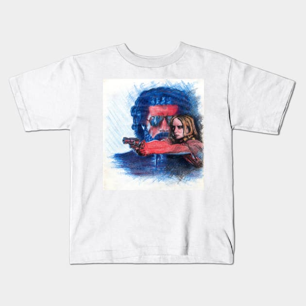 'Rush' film poster - Drawing in colour pencil Kids T-Shirt by seanfleming